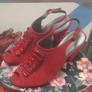 VAN ELI SUEDE PEEP TOE